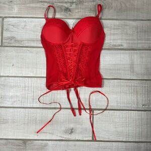 🩸🩸Shirley Of Hollywood Red Laced Bustier Lingerie Size L🩸🩸